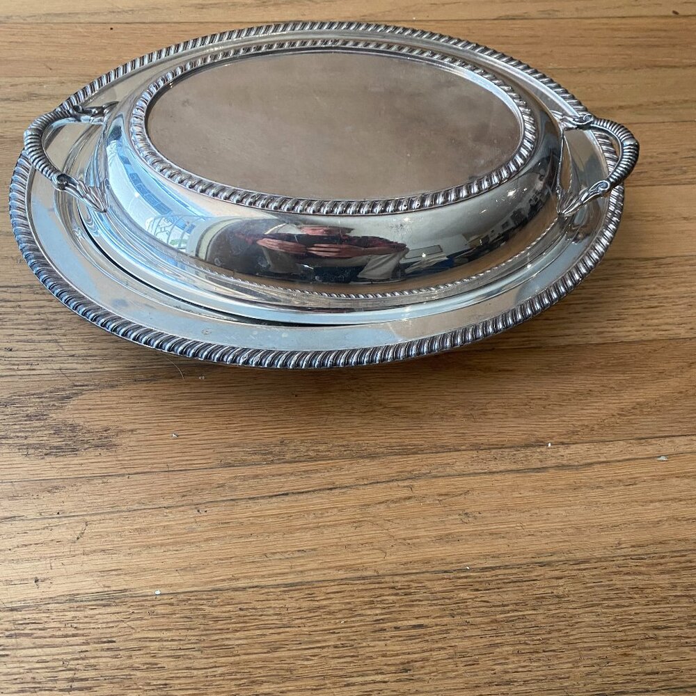Antique Silver Serving Dish and Cover